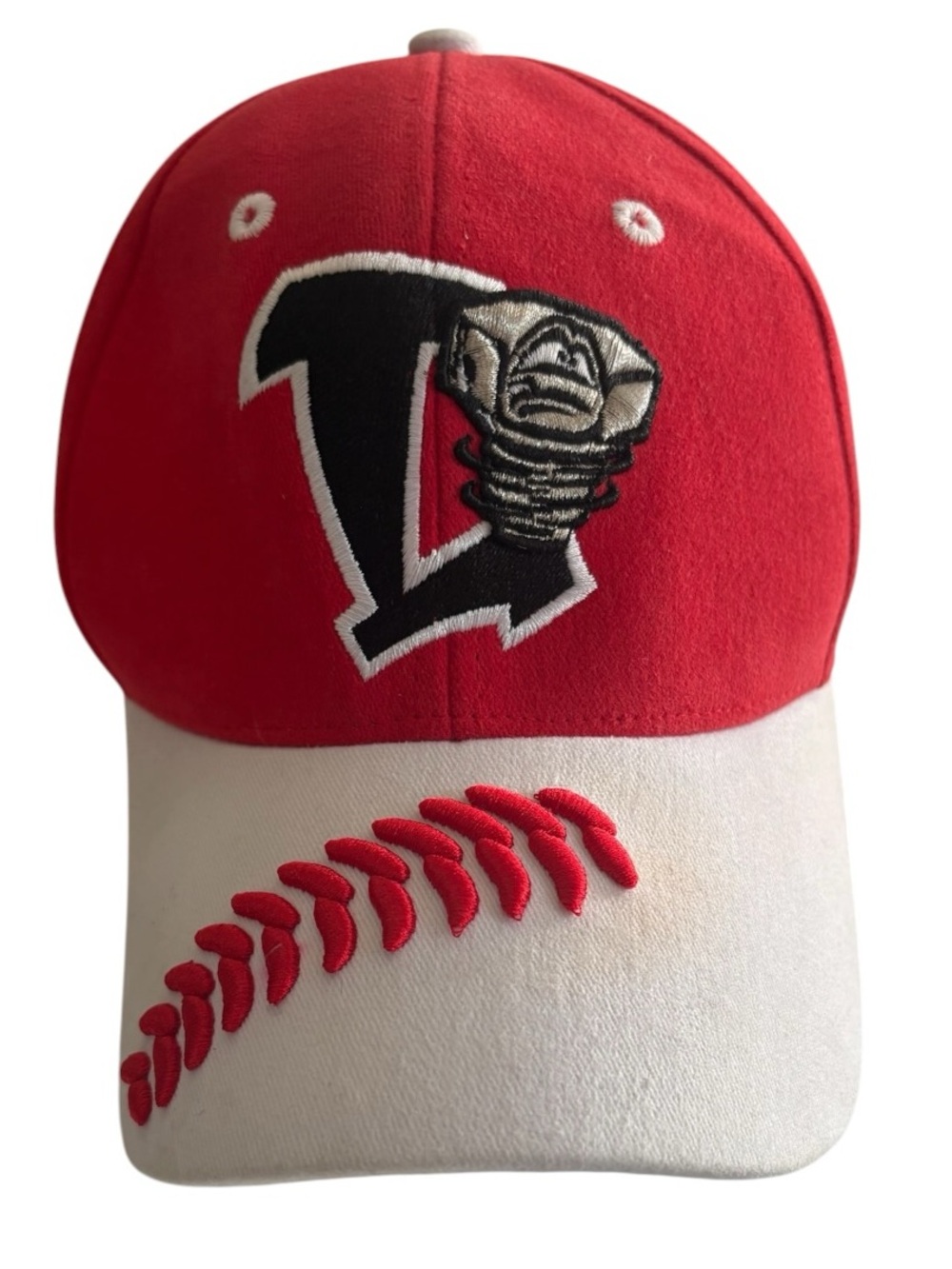 Lansing Lugnuts Red and White Youth Baseball Cap with Embroidered Logo